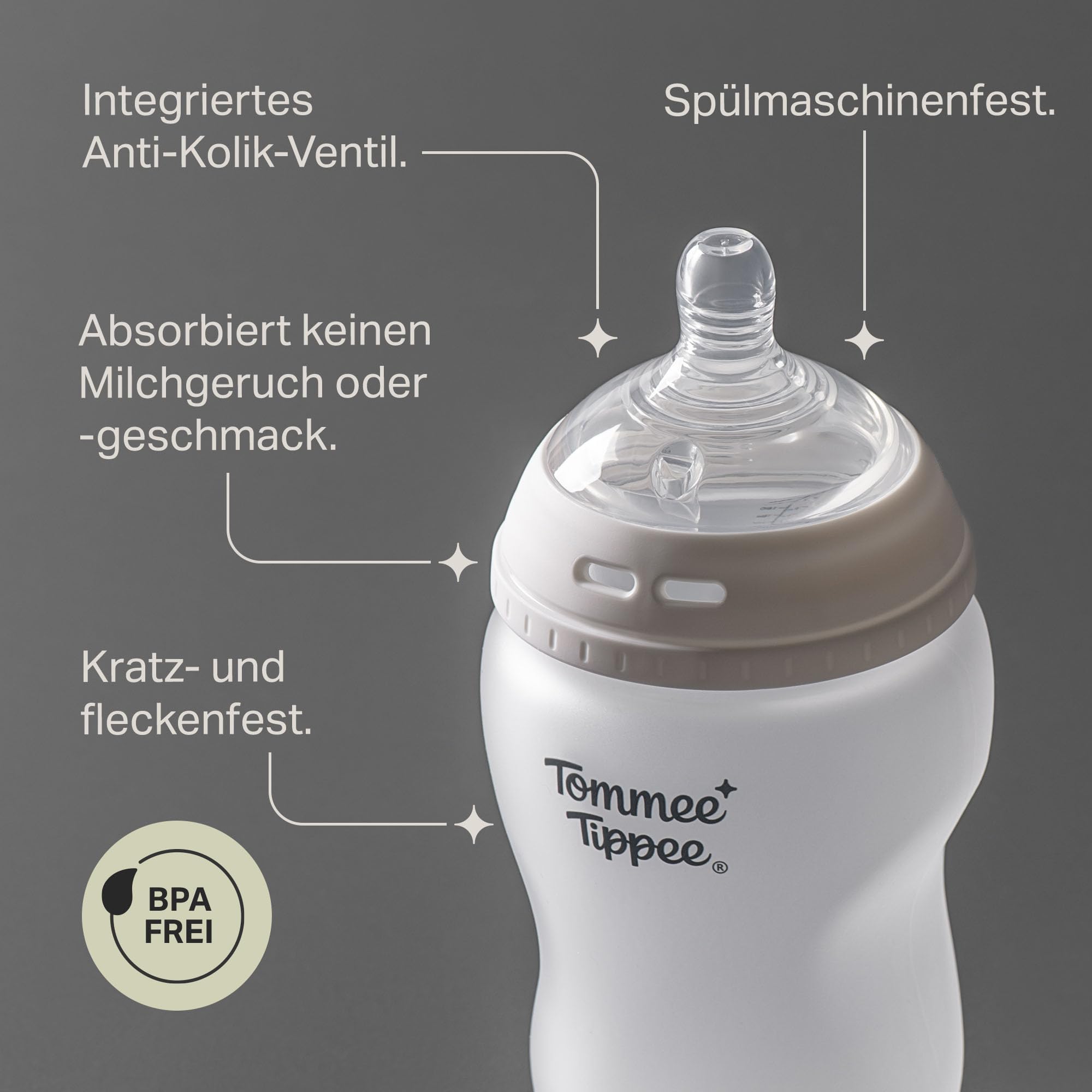 Tommee Tippee Natural Start Silikonbeschichtete Babyflaschen aus Glas zum Füttern von Babys ab der Geburt, 250 ml, 2 Stück