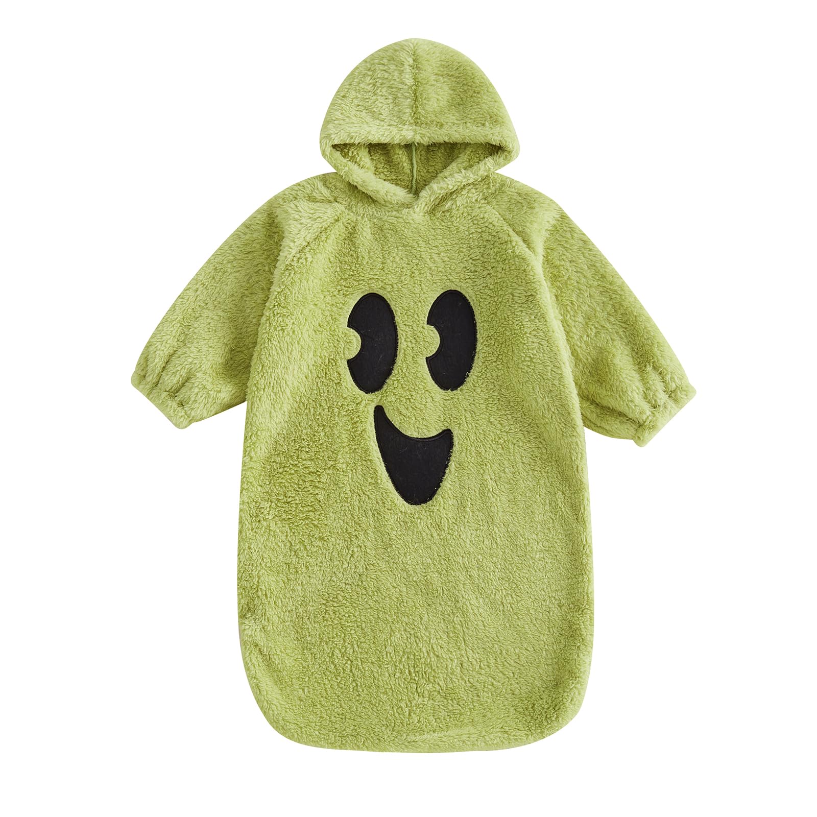 Nicoxijia Newborn Baby Girl Boy Halloween Ghost Costume Long Sleeve Hoodie Romper Jumpsuit Fall Winter Baby Halloween Outfit (Ghost Green, 0-3 Months) โ image 1