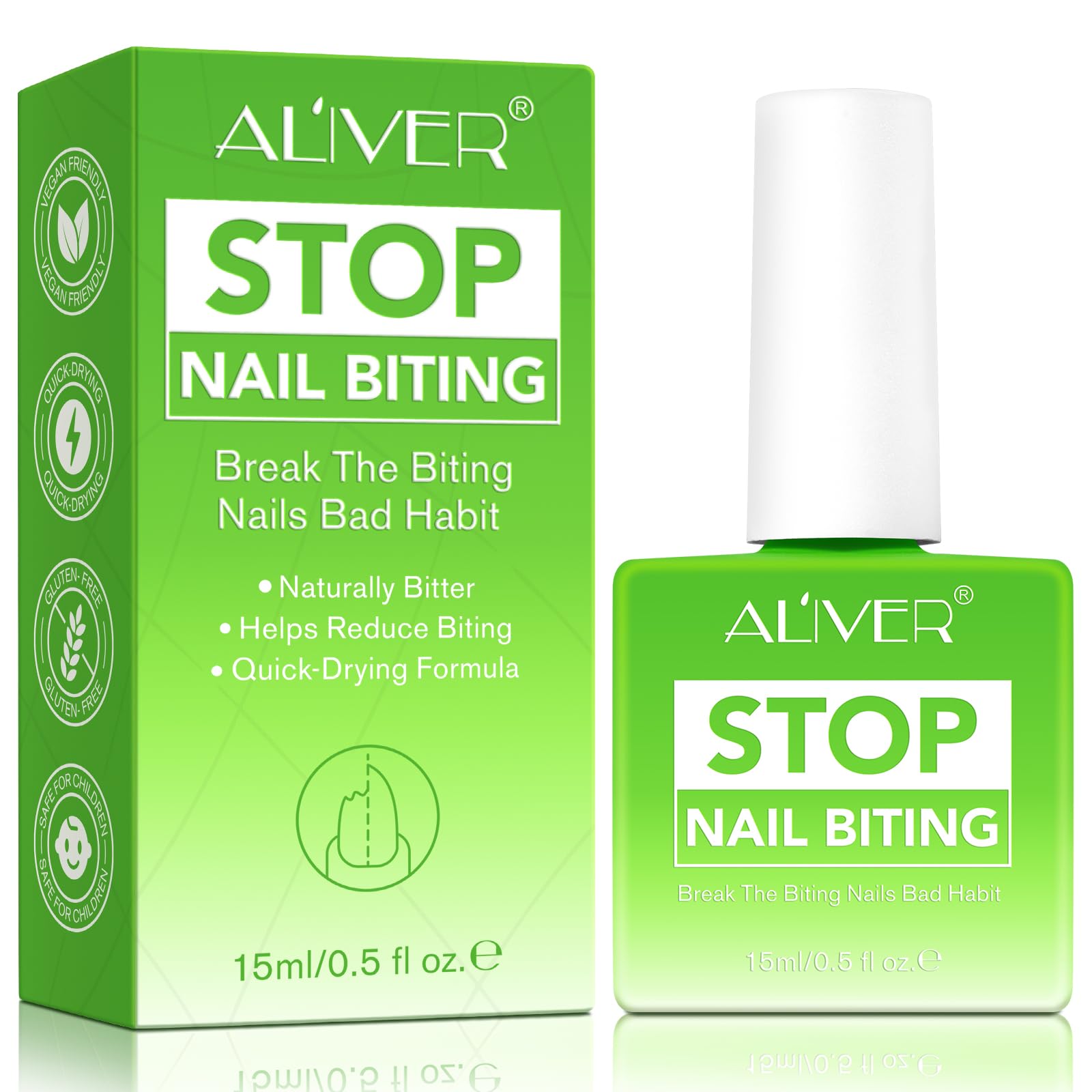 Tratamiento para niños que se muerden las uñas, disuade la succión del pulgar, previene la mordedura de uñas en niños, fórmula segura y natural de amargo vegetal, cuidado de uñas, deja de morderse las uñas y repara las uñas dañadas - 14 ml