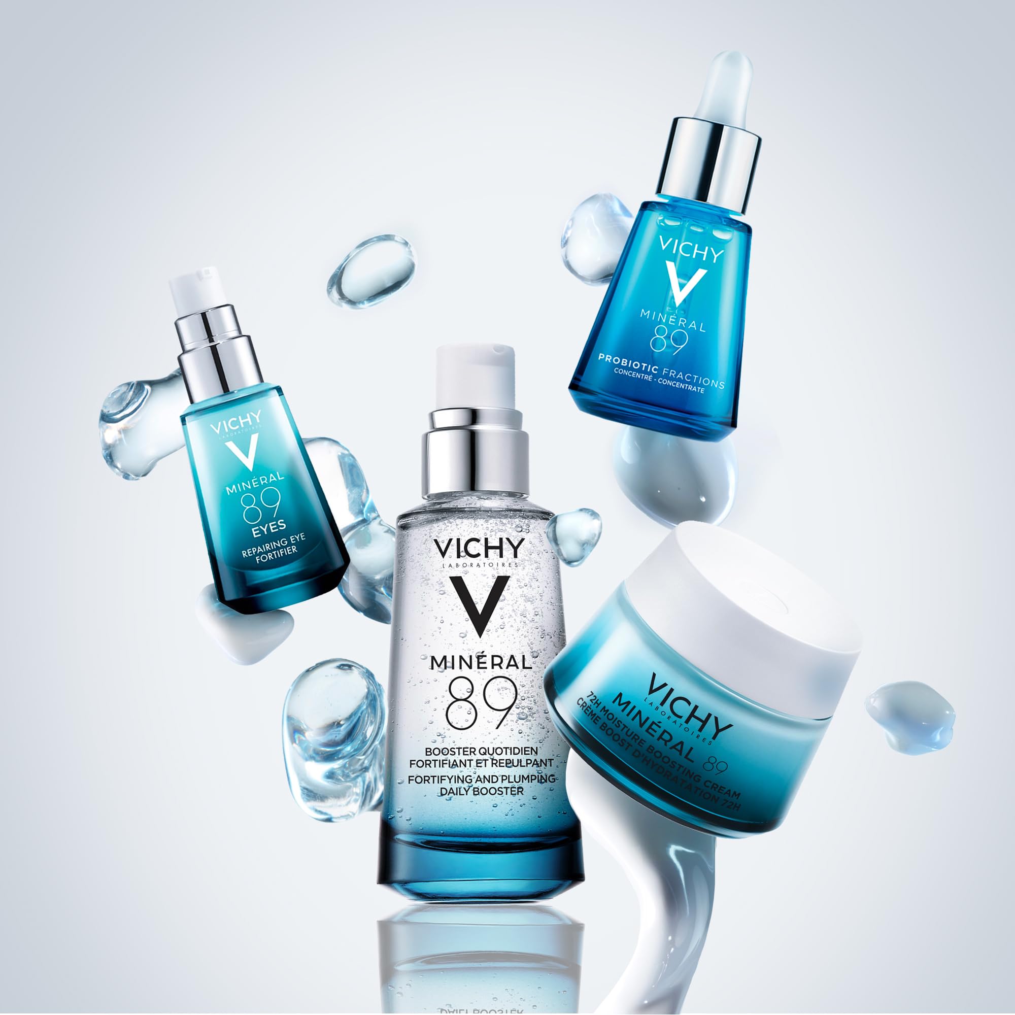 Vichy Minéral 89, Booster Quotidiano Fortificante e Rimpolpante, Per Tutti i Tipi di Pelle, Pelle Tonica e Idratata, Arricchito con Acido Ialuronico e Acqua Vulcanica, 75 ml