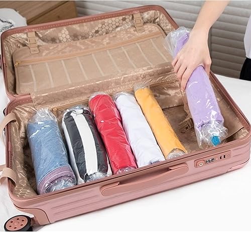 Miniatura 6 de Andiker Bolsas de almacenamiento al vacío, 6 unidades, transparentes y de protección del medio ambiente, bolsas de compresión de viaje, bolsas de