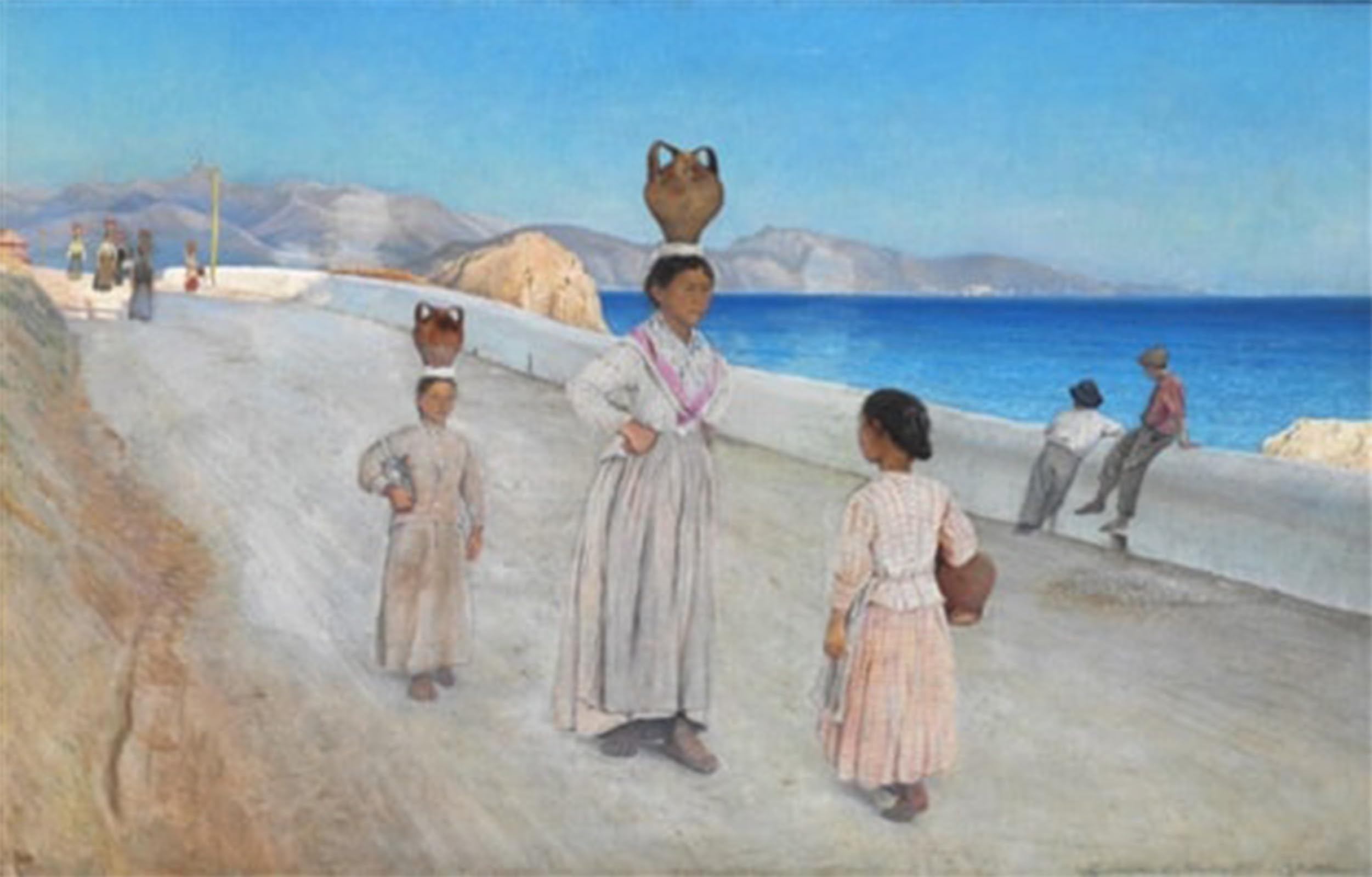 SERENDIPITP Vintage Picture Print on Canvas Wall Art Poster Towards Evening At Terracina by Lauritz Anderson Ring Artwork Print Poster for Wall Decor 60x90cm