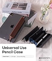 Vista 2 de Goospery [Soporte + soporte] Funda para Apple Pencil de 1ª y 2ª generación con cierre magnético, funda de piel elástica compatible con iPad Pro 12.9