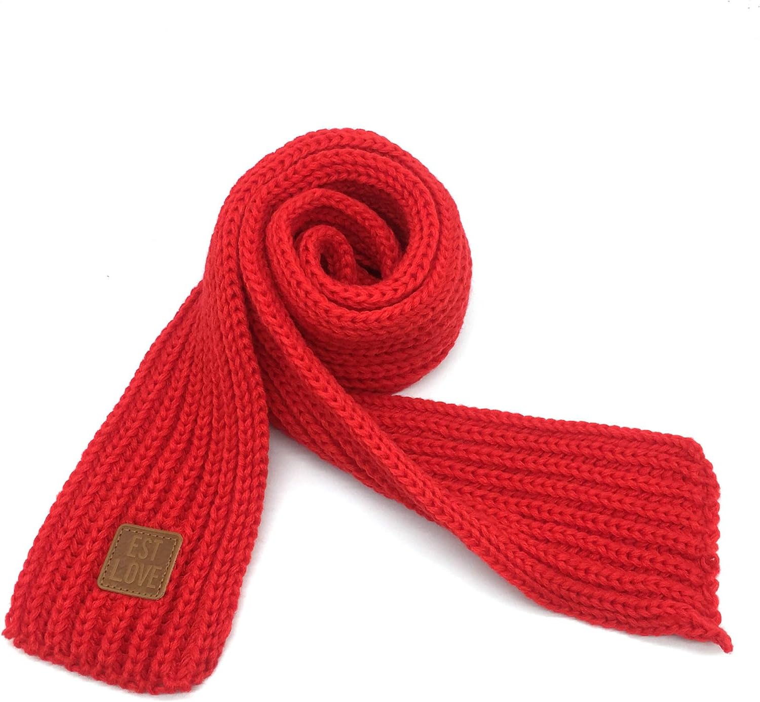 Kids Knit Scarf Winter Fashion Solid Color Toddler Baby Scarves Wrap Neck Warmer