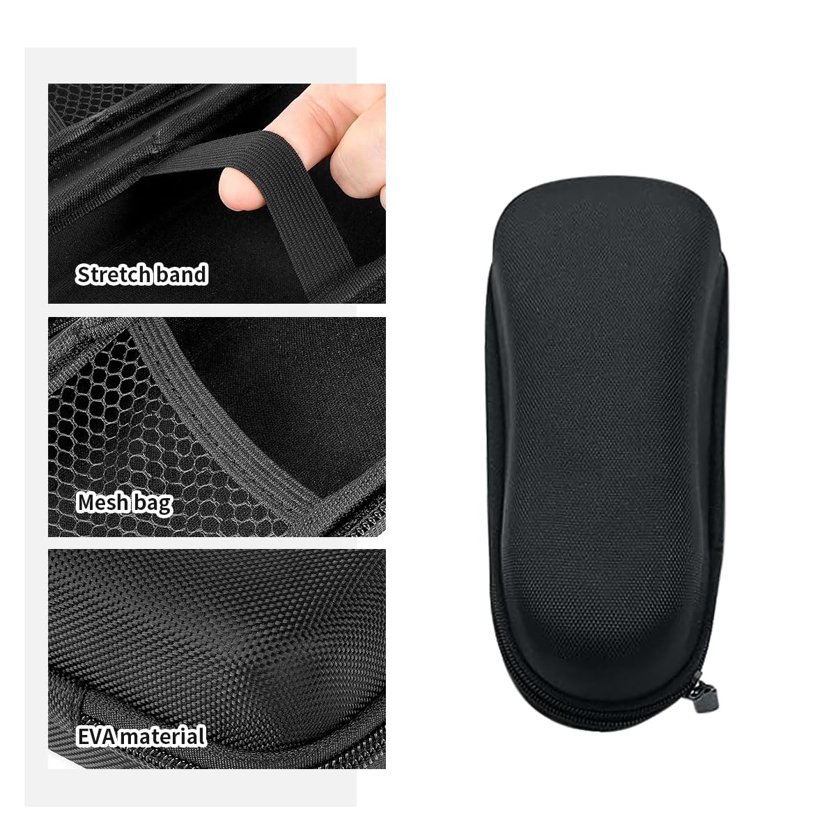 WuYan Custodia da viaggio rigida in EVA per Philips per Braun per Panasonic Rasoio elettrico da uomo Custodia rigida da trasporto Borsa da viaggio Custodia per rasoio elettrico Trimmer, Nero,