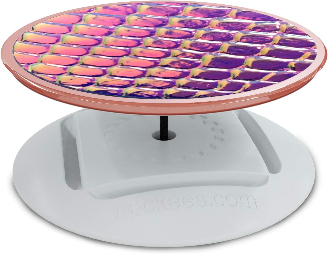 – The only phone grip & stand with collapsible magnetic-lock, 4-way horizontal and vertical stand and patented SnugHug technology to fit any size hand – Iridescent Snake Skin Purple Rose