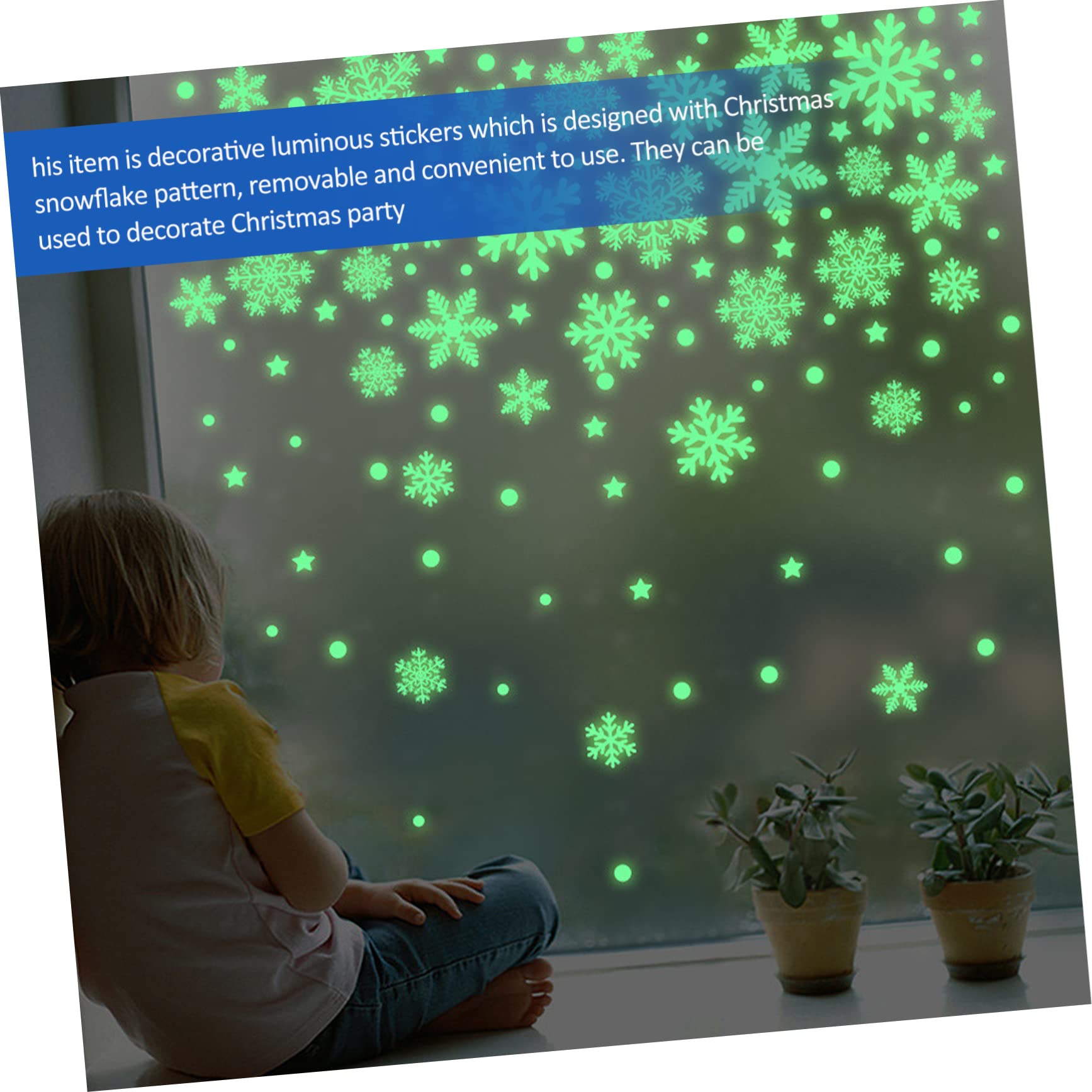 FRCOLOR 10blätter Weihnachtsdeko Aufkleber Leuchtende Schneeflocken Sticker Für Fenster Wände Deko Für Festliche