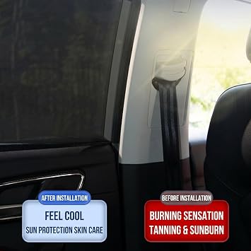 2PCS Car Window Sun Shade,Front Side Car Sun Protection,Blocks UV Rays & Mos/quito,Breathable Mesh Car Side Window Privacy Shade,Universal Fit Car Window Shades for SUV & Saloon,Elastic Material