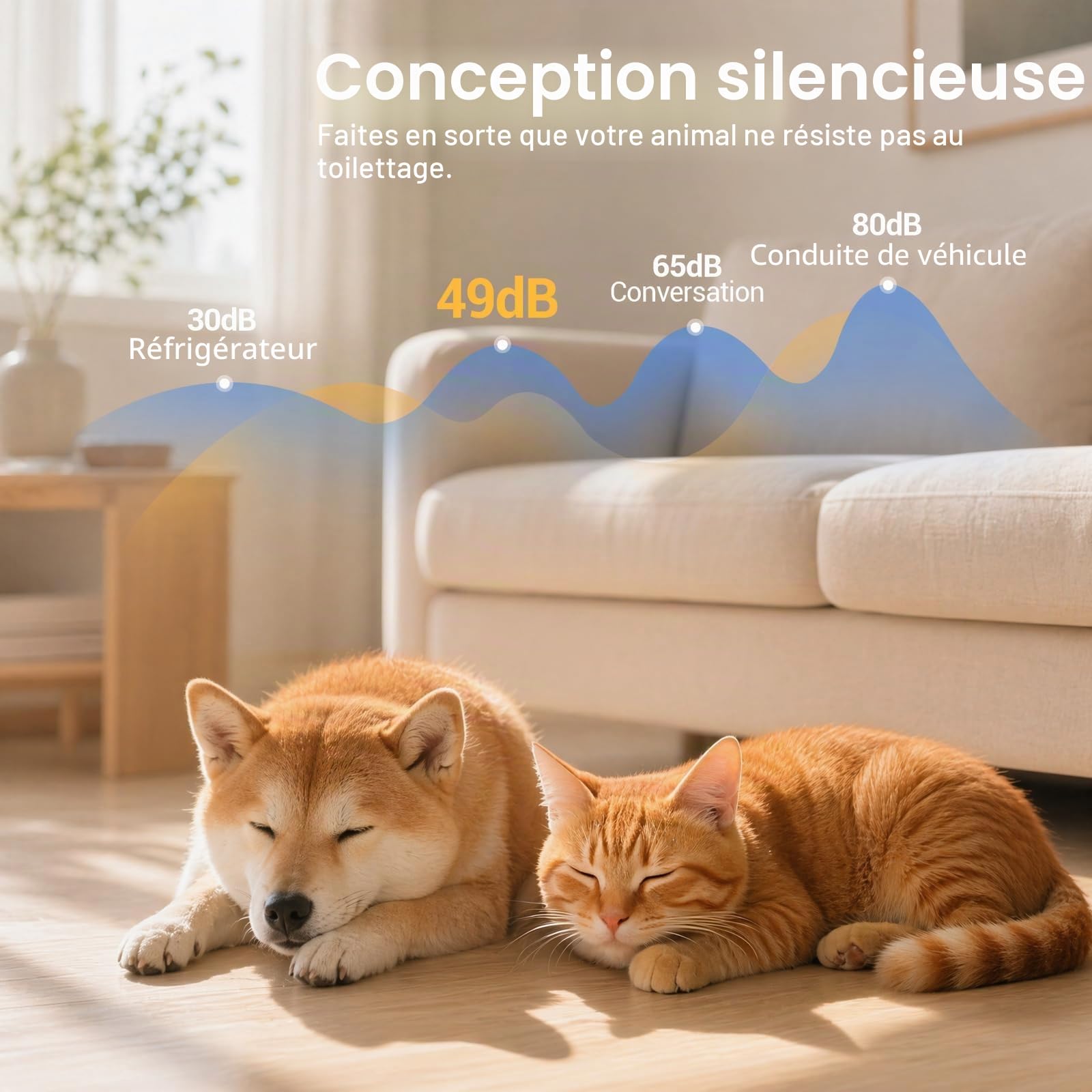 KAEFUYS Tondeuses Chiens Professionnelle IPX7 Tondeuse Animaux Sans Fil Faible Bruit Charge Rapide avec Ecran LCD et 6 Accessoires de Peigne Convient aux Grands Animaux de Compagnie