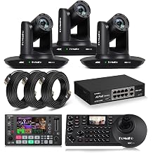 FoMaKo 4K HDMI PTZ Camera NDI AI Auto-TrackingGen 3, NDI HX3 Certified, 20X Optical Zoom,for Sports Events Including Football and Other Ball Games Live StreamingK20UHX3+P1000+M3+KC608+FMKH107X3