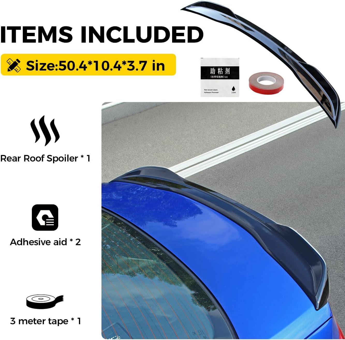Xprite Rear Spoiler Wing Compatible with 2021 2022 2023 2024 2025 2026 Honda Civic Sedan Sport 11th Civic Rear Spoiler Wing Lip for Honda Civic Sedan Accessories (Glossy Black)