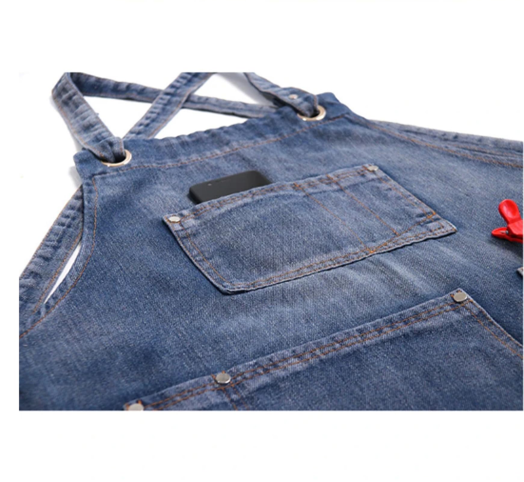 Cuisine Tablier Apron Denim Épais Tablier avec Poche Jean Cheveux Styliste Barista Café Maison Nettoyage Toile Maître Tablier Cuisine