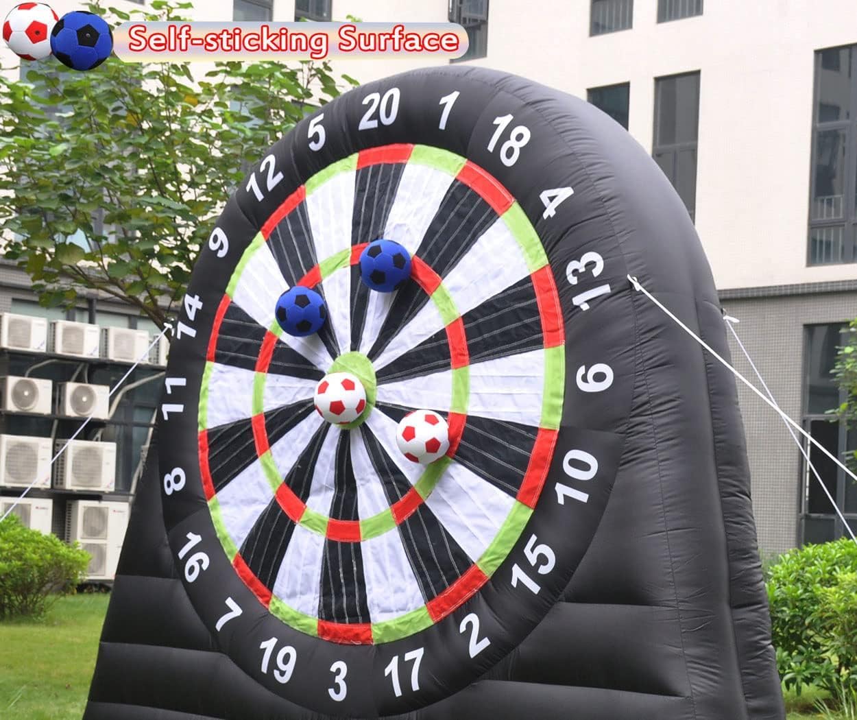 Diana inflable de fútbol con soplador y 8 pelotas inflables para deportes al aire libre y juego de diana con dardos autoadhesivos