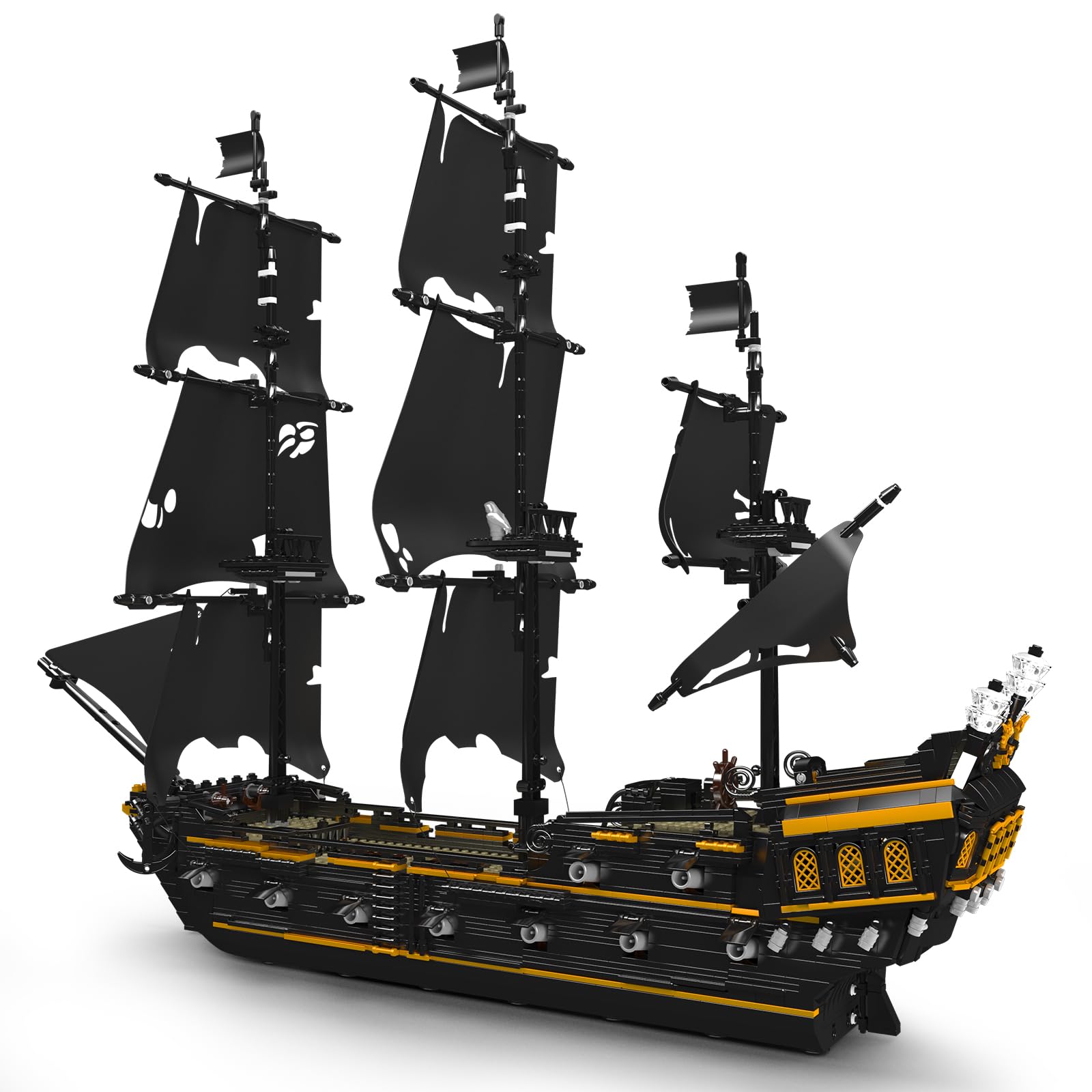 Mould King 13199 Black Pearl Piratenschiff Bausteine, 3180 Teiles MOC Segelschiff Spielzeug Modell, Technologie Klemmbausteine Bausätze Spielzeug Geschenke