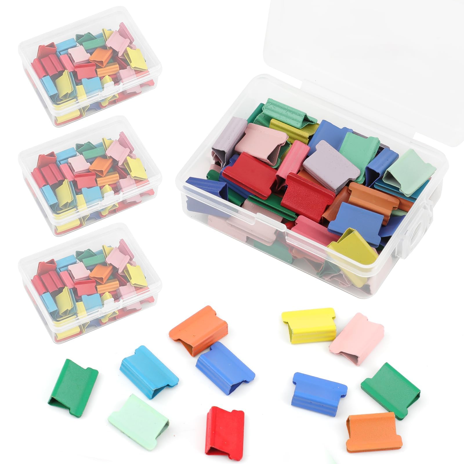 200 Pcs Metal Binder Clips Refill Clips for Handheld Paper Clip Dispenser Reusable Clamp Clips 40 Sheet Capacity Paper Fasteners for Office School Food Bag Sealing(Multicolour)