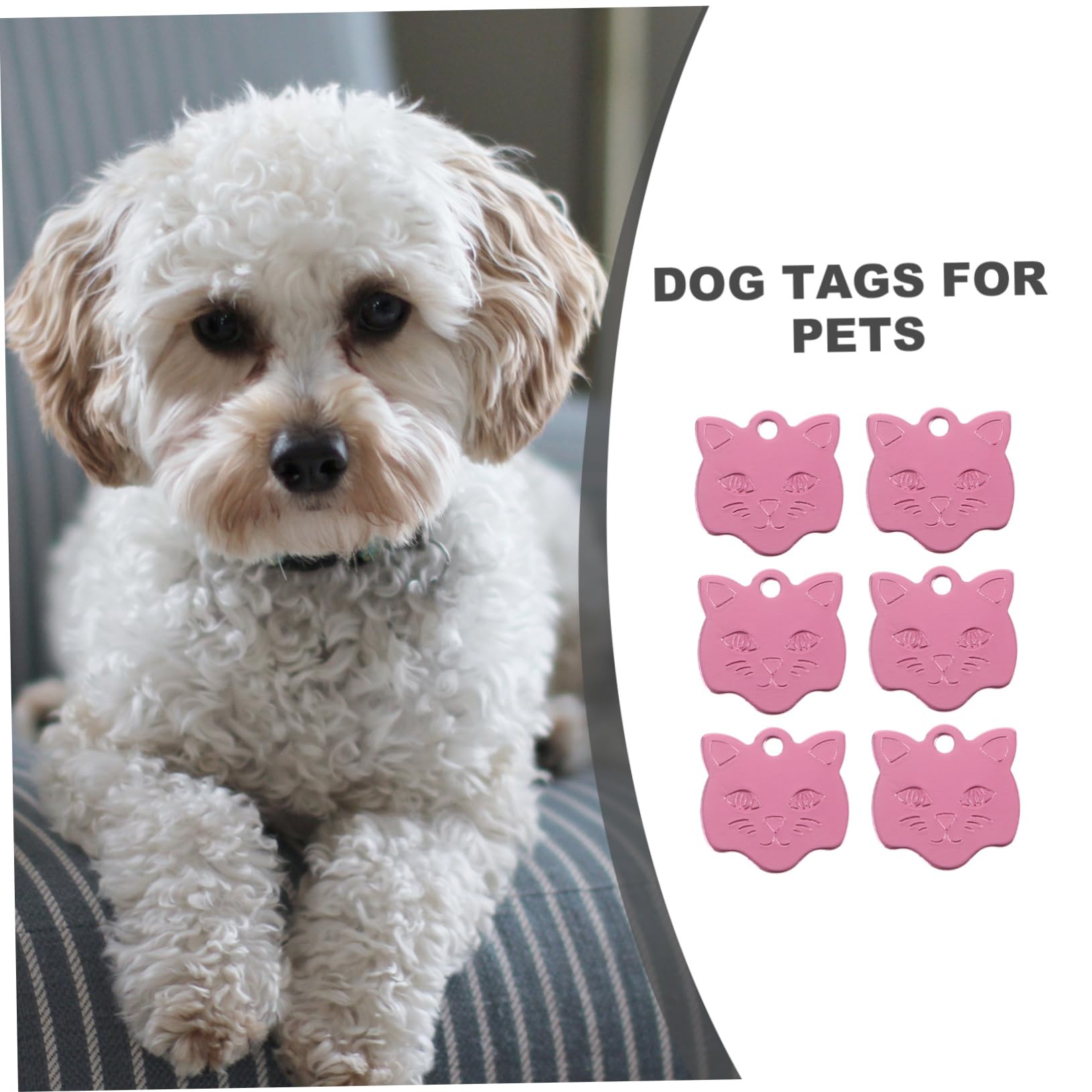 Toddmomy 50pezzi Targhette Forma Di Testa Di Gatto Per Cani Adorabili Etichette Per Da Collare Per Animali Domestici Di Accessori Decorativi Per Collari Di Cani e Gatti