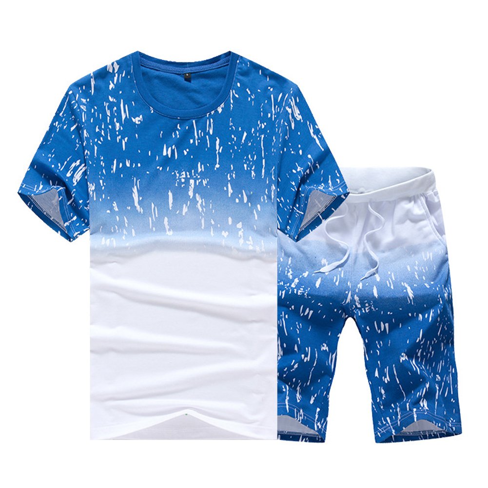 Men's Summer Casual Jogging Tracksuit Set T-Shirt & Shorts