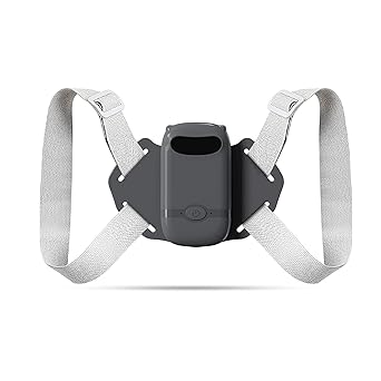NOYMI Posture Corrector Smart Reminder | Hunchback Correcting Belt | Posture Monitoring Device with Vibration Sensor | Lightweight & Adjustable | Last long Battery | Men,Women,Kids & Oldies | Grey - image, photos
