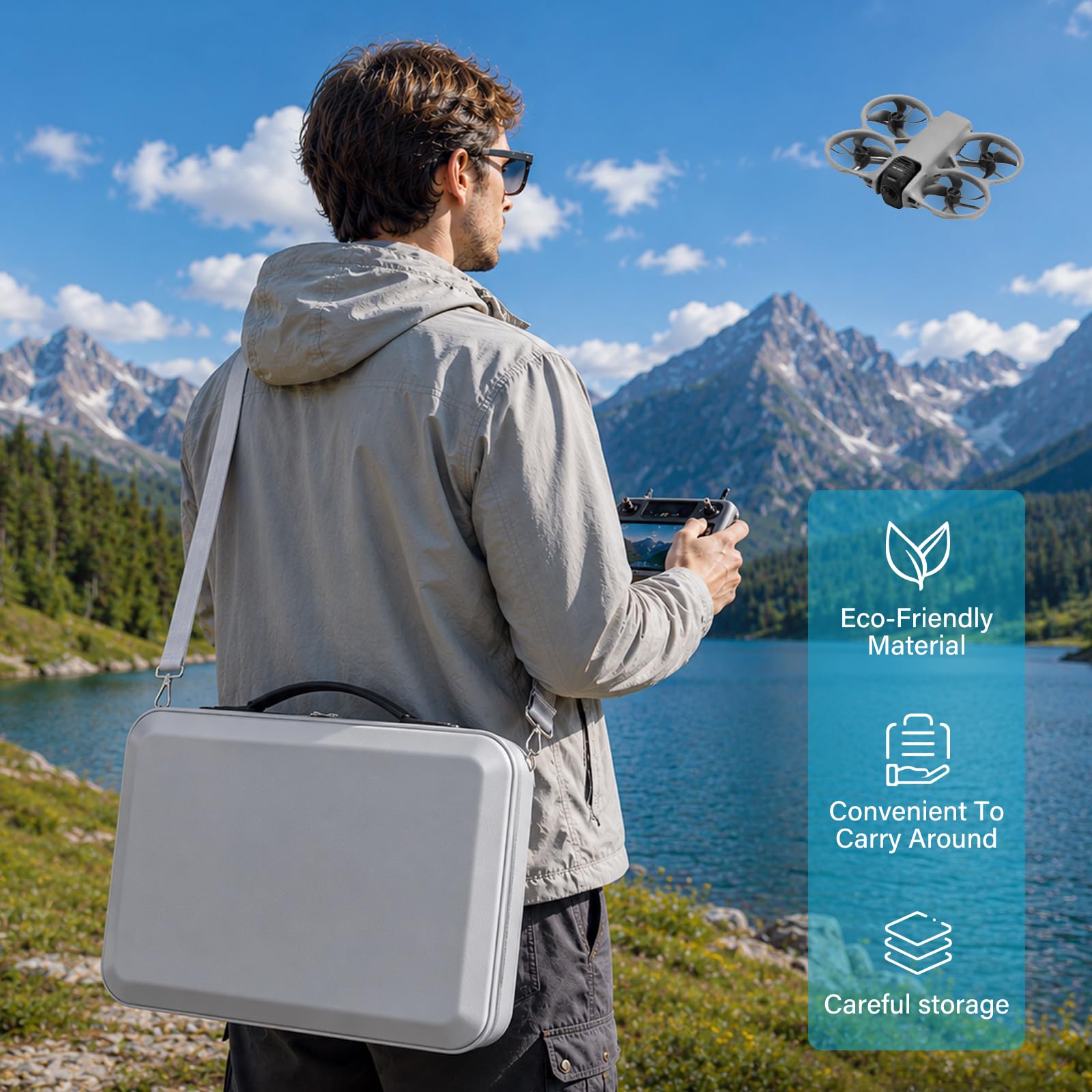 Tasche für DJI Avata 360 Case, Tragetasche für DJI Avata 360 Fly More Combo Zubehör, Kompakte Reisetasche für RC 2 Controlle/Akku Koffer, für Drone Aufbewahrung/Schutz