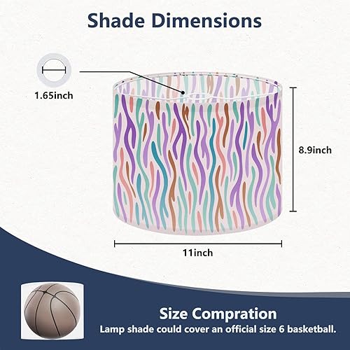 Miniatura 2 de Lamp Shades Set of 2 Animal seamless Zebra texture Mammals Fur Neon color bright Print skin Drum lampshades for Floor Lamps Table Lamps Pendant