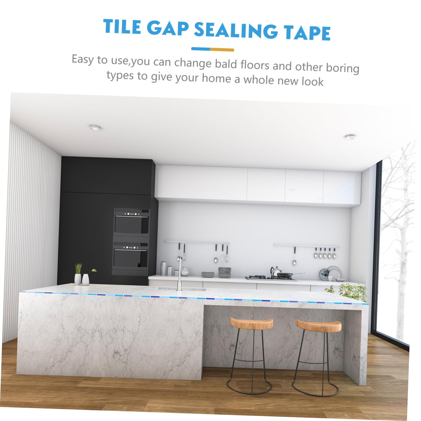 SOLUSTRE Caulking Tape for Bathtub and Sink 1 Roll Black Self-Adhesive No Corner Collision Easy Application