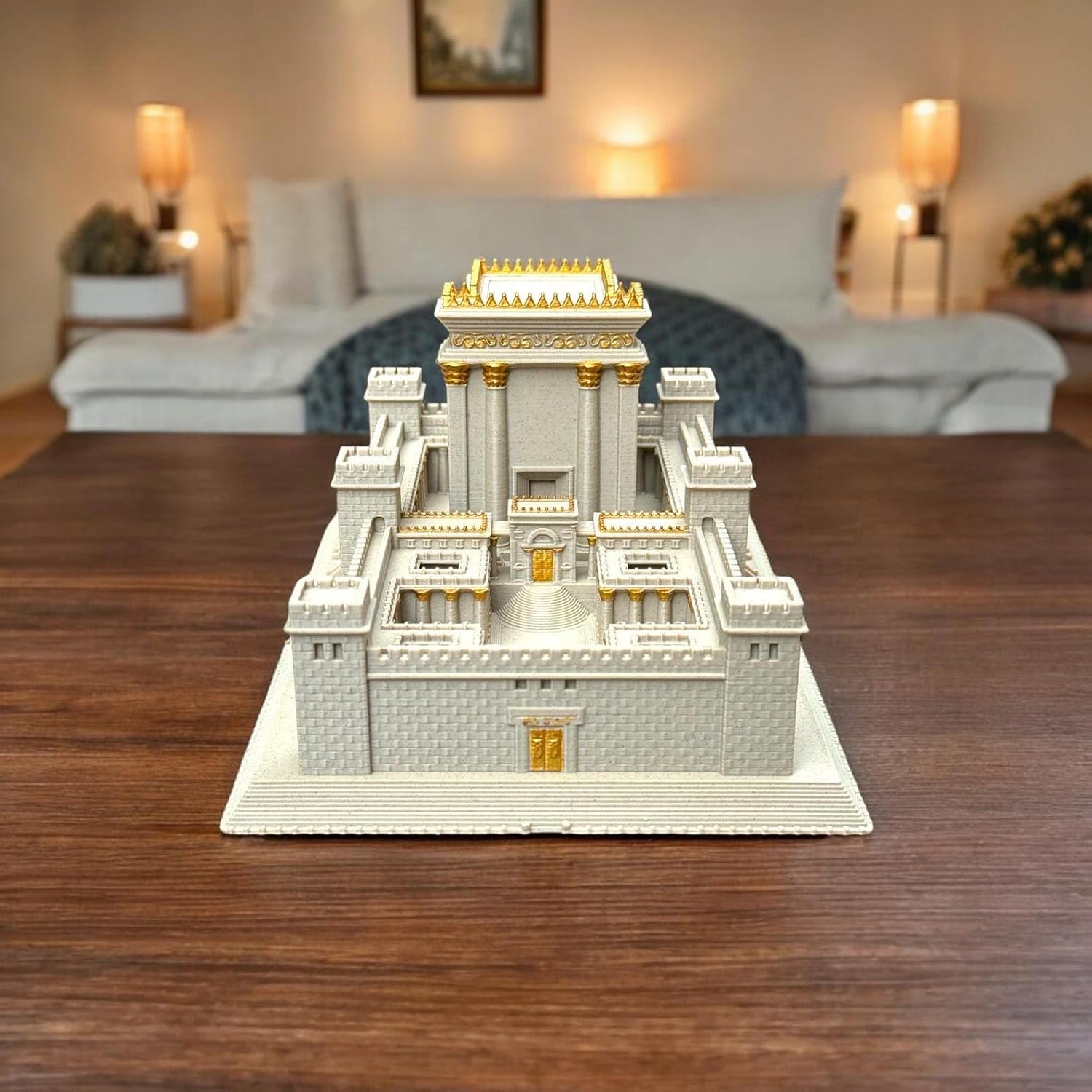 Jerusalem The Second Temple Model Golden The Beit HaMikdash Jewish Holy Temple (9.75 x 5.5 x 4.5 in)
