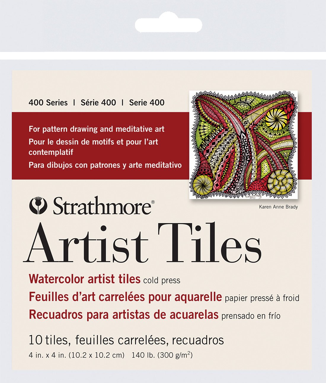 Strathmore 400 Series Watercolor Artist Tiles, Cold Press, Paper, White, 4"X4"