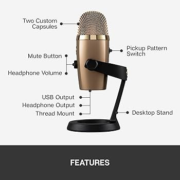 Amazon.com: Blue Yeti Nano Premium - Micrófono USB Cubano