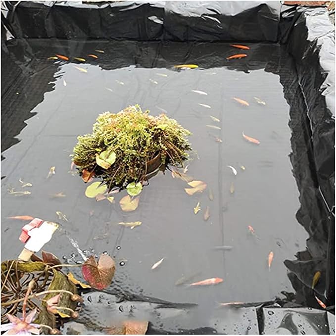 Image XXIOJUN Pond Liners, Large Fish Pond Liner Impermeable Film, Easy To Maneuver for Ponds, Koi Ponds, Water Gardens, Fountains (Color : 0.4mm/Black, Size : 6x6m) Image XXIOJUN Pond Liners, Large Fish Pond Liner Impermeable Film, Easy To Maneuver for Ponds, Koi Ponds, Water Gardens, Fountains (Color : 0.4mm/Black, Size : 6x6m)