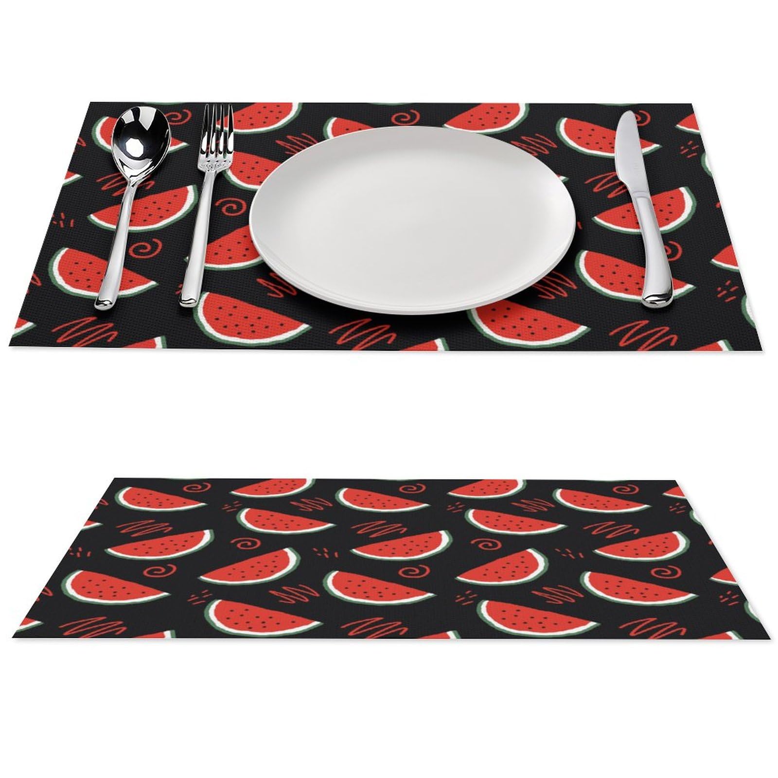 Cute Watermelon Placemats Set of 4 PCS Washable Table Runner 18" X 12" Place Mats for Kitchen Party Dining Decoration