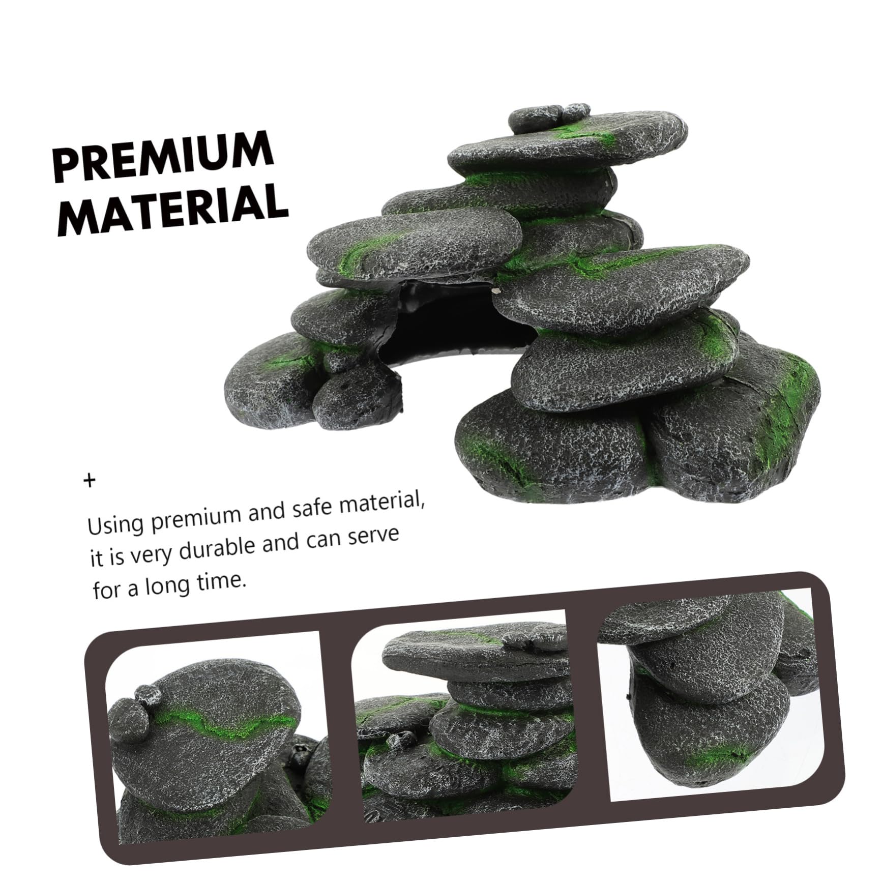 VANZACK Decorative Cobblestone Basking Platform for Turtles Lifelike Hideout Cave for Fish Tank Decoration Cozy Environment for Reptiles and Lightweight Design