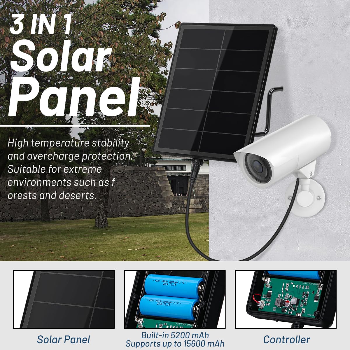 D5 - Mini pannello solare 3 in 1, 5 W, batteria da 5200 mAh con uscita DC5521 3,7 V per dispositivo IoT LoRa Node