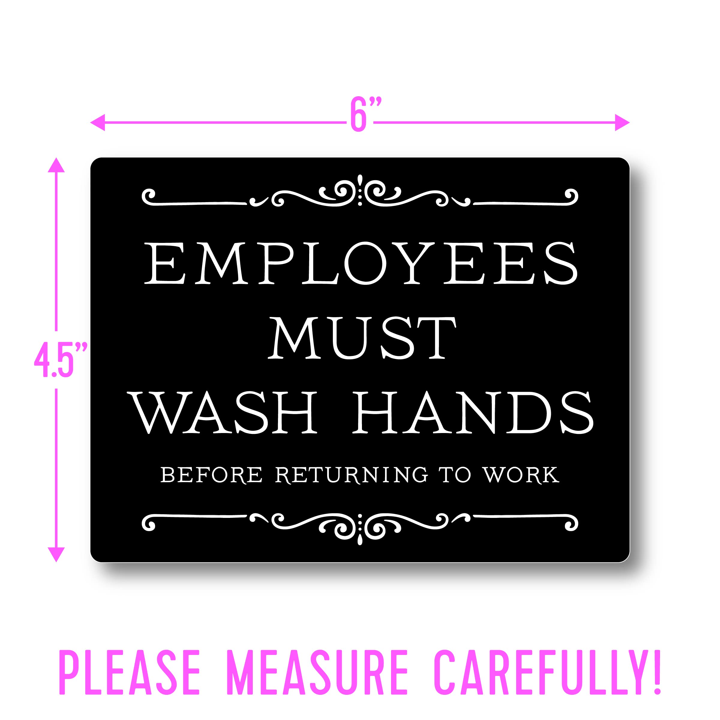 Employees Must Wash Hands Sign (Black 6 x 4.5