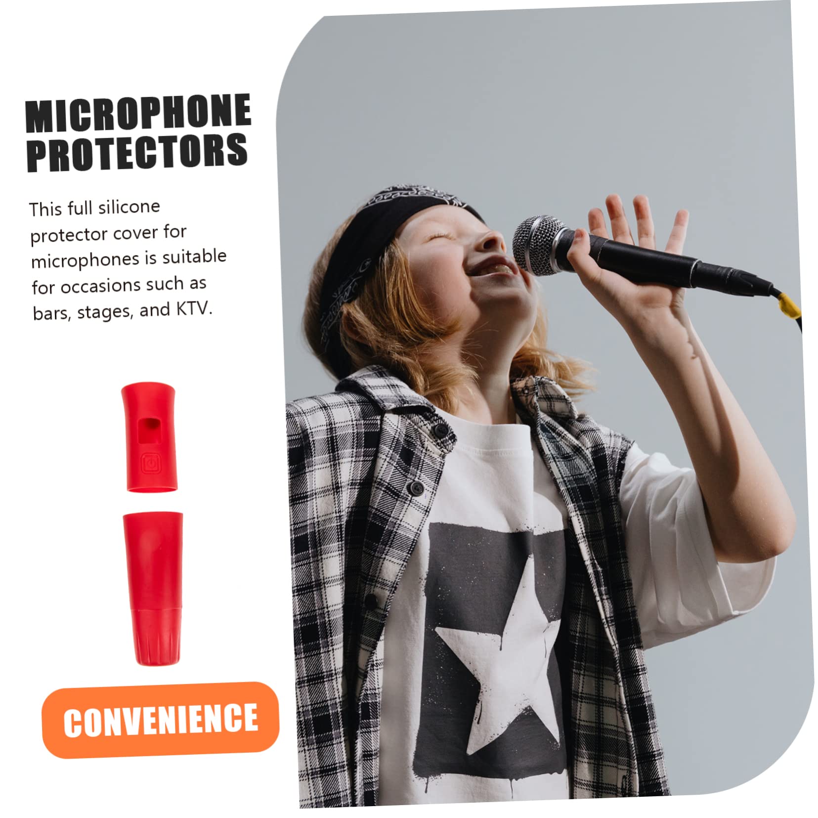 Lot De 4 Housses De Pour Microphone Complète Pour Manchon En Silicone Accessoire De Ktv Résistant Aux Secousses