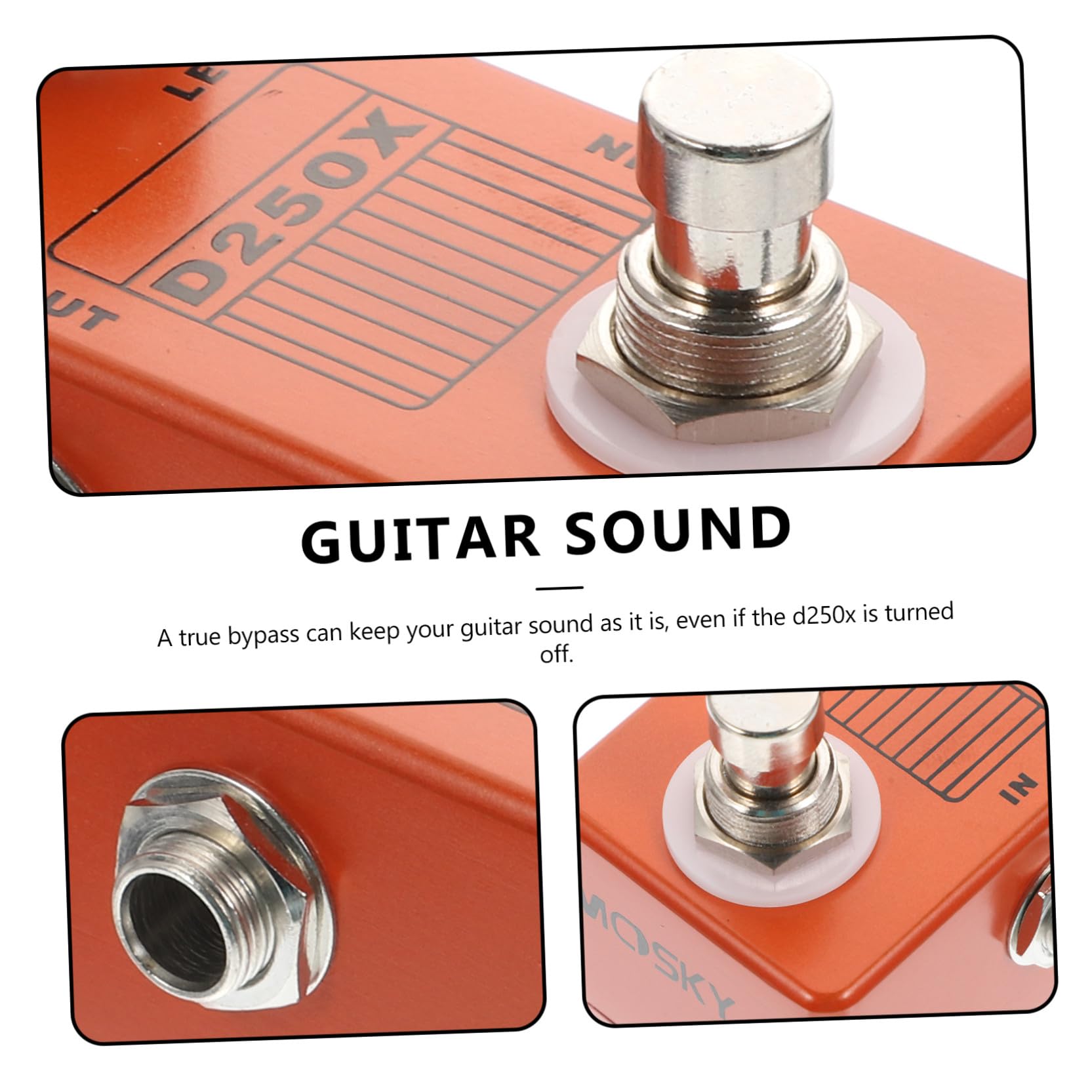 Toyvian Pedale per Effetti Chitarra Elettrica True Bypass in Metallo Arancione, Facile da Sostituire, per Effetti Multieffetto e Accessori Chitarra