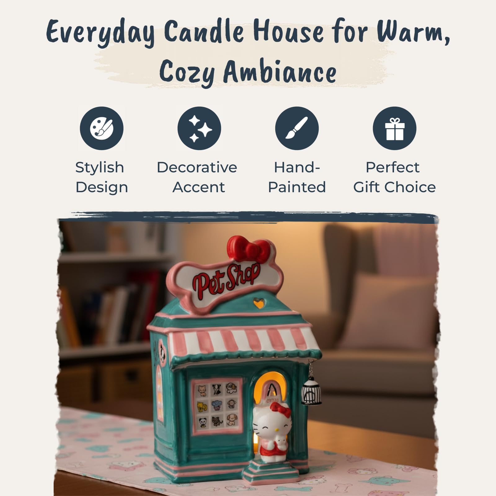 Amazon.com: Blue Sky Clayworks Hello Kitty Pet Shop Candle House