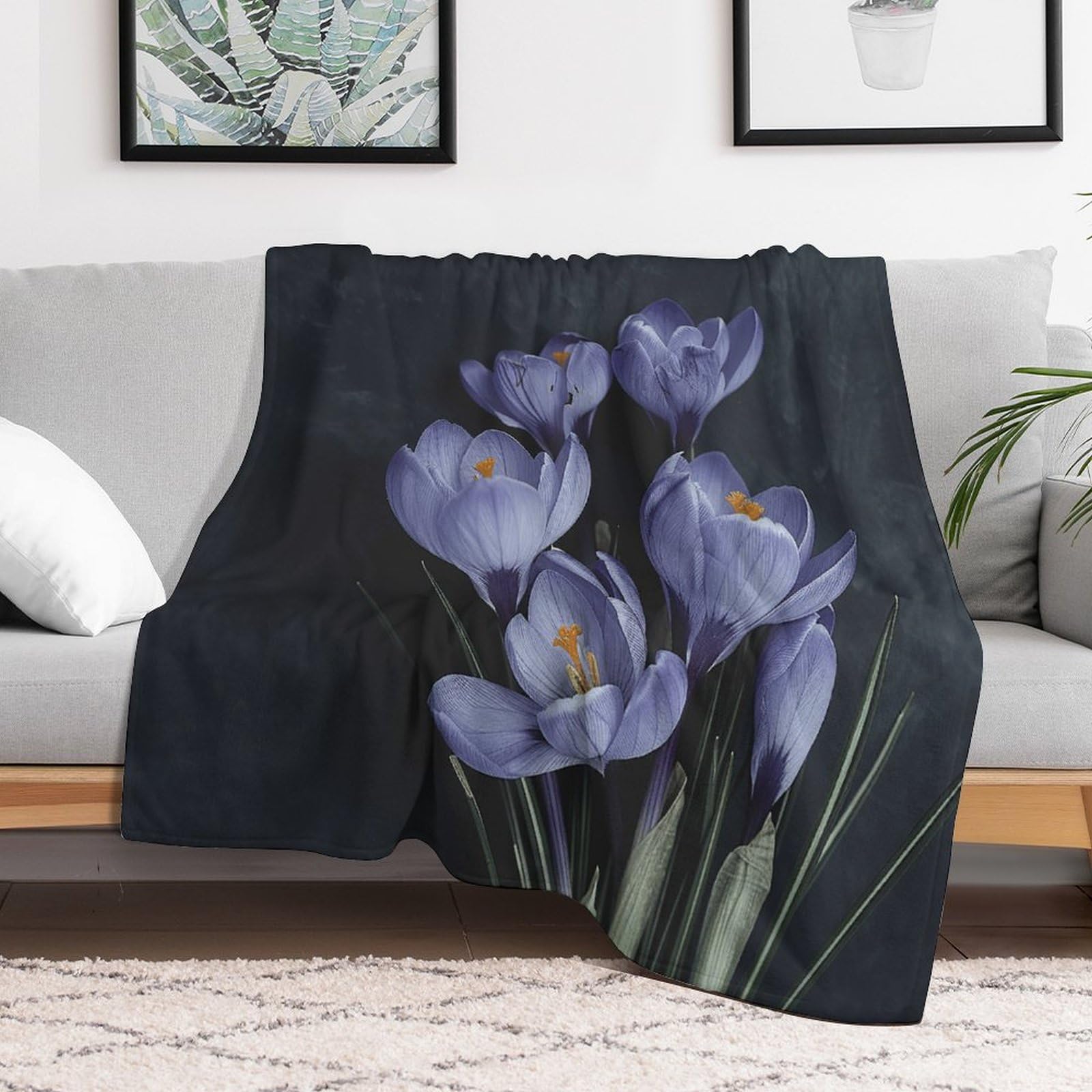 Couverture en micro polaire à fleurs pour embellir votre canapé tout au long de l'année