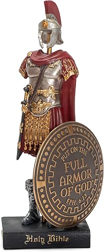 Dicksons Armor of God Roman Soldier 9 x 5 Inch Red Resinstone Tabletop Figurine