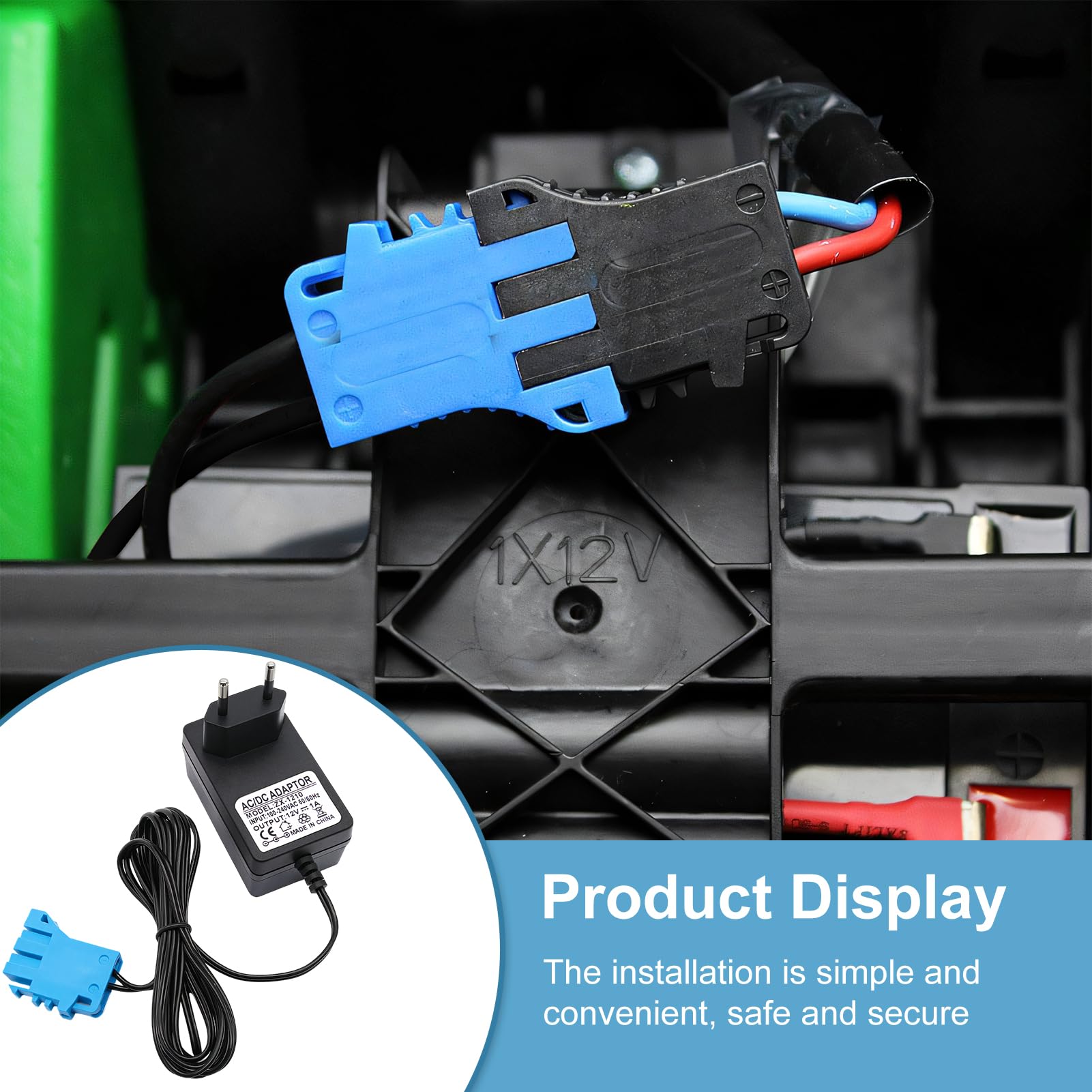 Chargeur De Batterie 12 V Pour Tracteur Peg Perego, Ground Force Tractor John Deere Gator XUV Polaris Outlaw Citrus RZR 900 Powered Ride On Car Replacement Power (Modèle : SFN120100CH