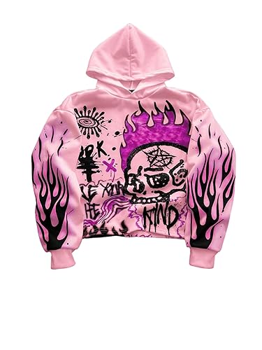 SOLY HUX Men's Grunge Graphic Hoodies Y2k Baggy Hooded Sweatshirts