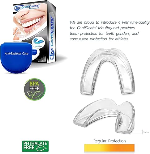 Miniatura 3 de The ConfiDental Protector bucal para rechinar dientes por la noche, modelo para dientes rechinados regulares, paquete de 6 protectores nocturnos