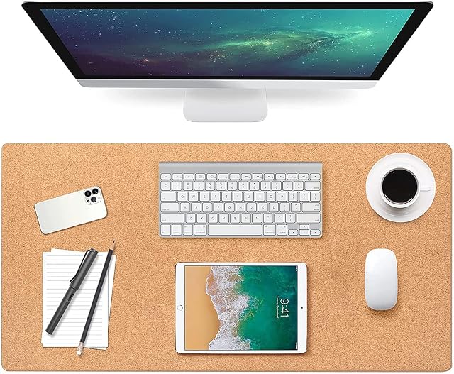 DawnTrees Cork Desk Pad, 90x40cm Office Cork Desk Mat , Nonslip Cork Mouse Pad, Extra Large Desk Pad, Desk Protector , Suitable for PC,Computers,Keyboard, Laptops.