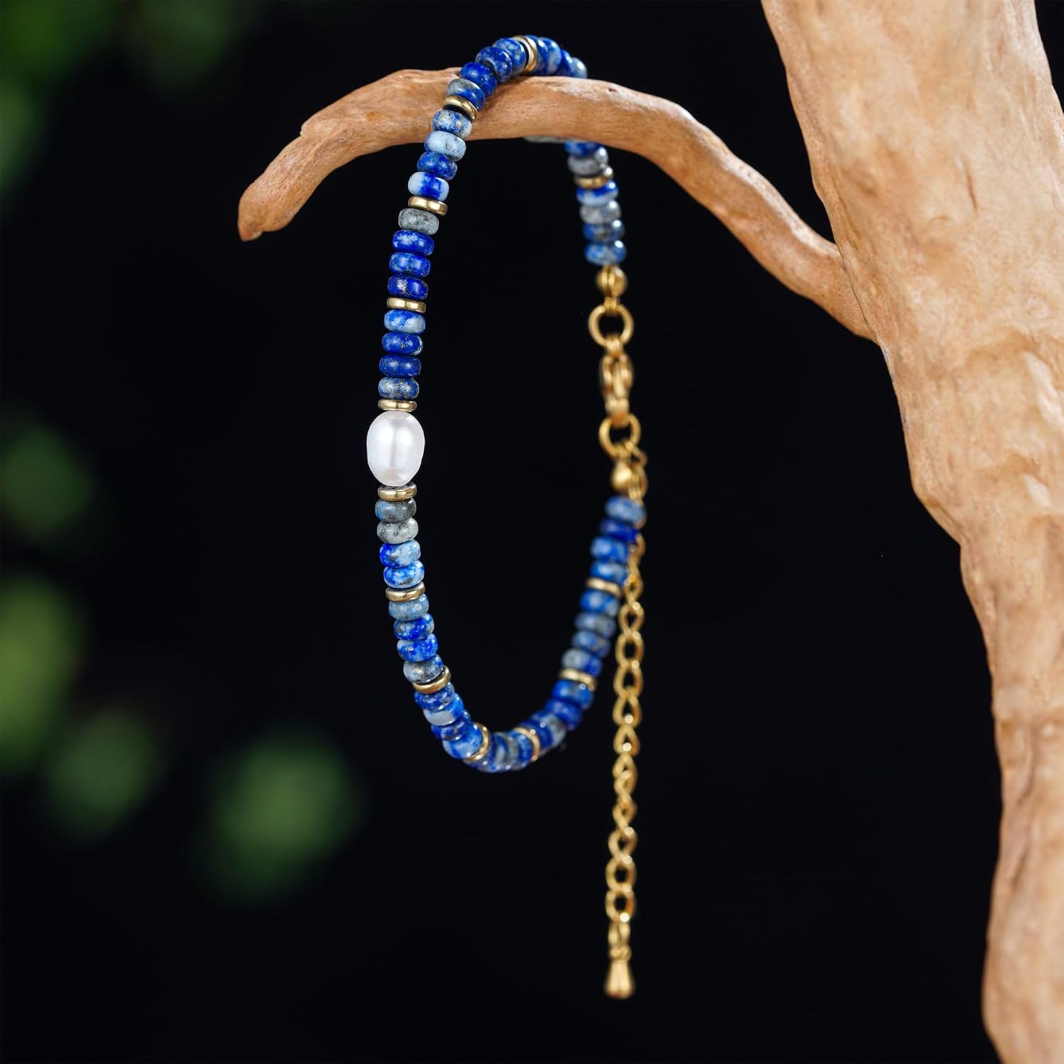 Plumiss Natural Stone Healing Bracelet for Women Inspirational Beaded Bracelet with Freshwater Pearl, Adjustable Gold Chain, Stress Relief Anxiety Jewelry, Handmade Spiritual Gift for Her - Image 4