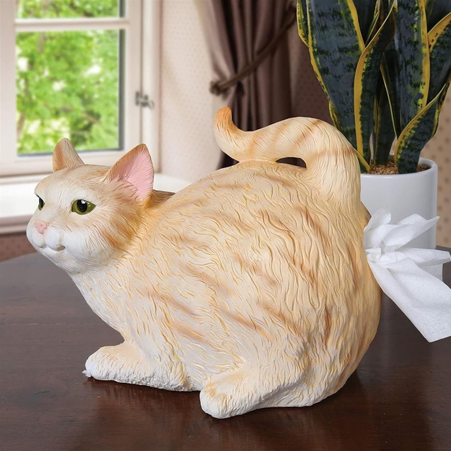 Decorative Ceramic Cat Tissue Holders, Funny Cat Tissue Box Cover, Cute Resin Cat Butt Tissue Holder for Bathroom Vanity Countertop, Bedroom Living Room Office Desk Home Decor (Black and White)