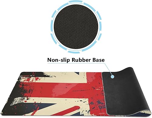 Miniatura 2 de ALAZA British Flag Retro Large Gaming Mouse Pad Big Mousepad Mice Keyboard Mat with Non-Slip Rubber Base for Computer Laptop Home & Office, 31.5 X