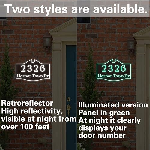 Miniatura 38 de Placa de dirección acrílica personalizada, letrero de dirección horizontal, utilizado para casa, puerta, calle o buzón Hengkuan-2