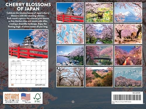 Vista 14 de Calendario de madera japonés 2026, calendario mensual de pared de 12 meses, fabricado en Estados Unidos Arte de bloques de madera