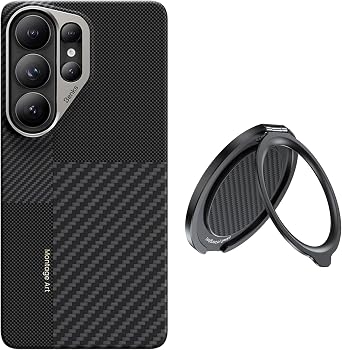 BENKS Montage ArmorAir Ultra-Slim Kevlar Case and Magnetic Phone Grip & Stand for Samsung Galaxy S26 Ultra, MagSafe Compatible Protective Case with Aluminum Camera Frame