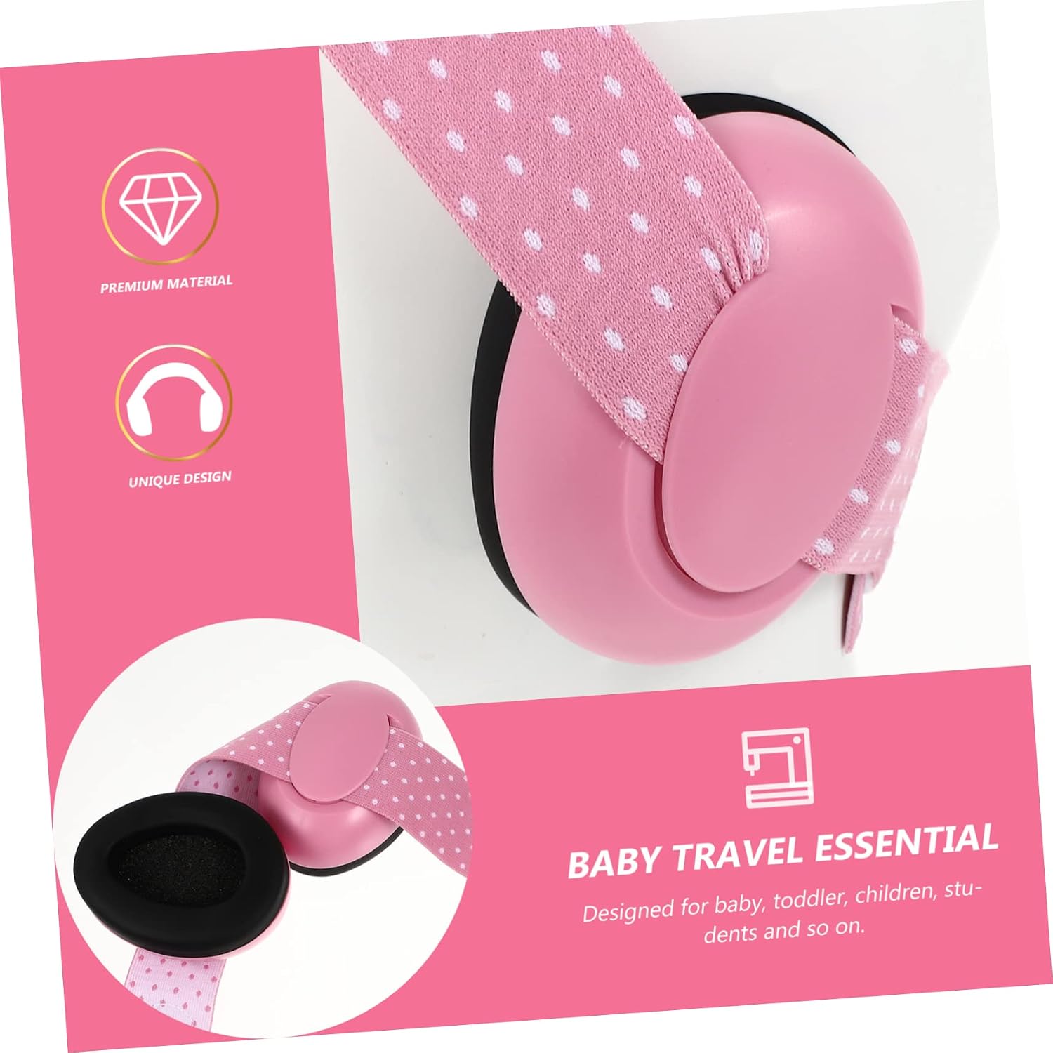 Noise Reduction Ear Muffs with Elastic Band for Boy Girl and Newborns Comfortable Hearing Protection for Boys for Travel Sleep Concerts and Daily Use