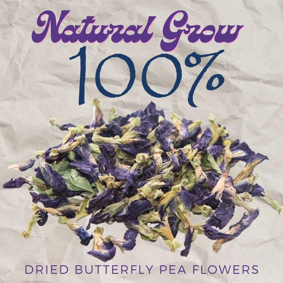 Dried Butterfly Pea Flowers Thai Blue Tea Edible Dried Herbal Blue Flowers Blue & Purple Coloring for Drinks Food Thailand Herb Tea (1000 grams / 2.2 lbs / 35 oz) (1, Kilograms)